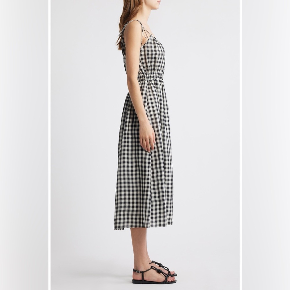 Doen Leslie Gingham Pleated Maxi Dress in Marilyn Plaid, Size Small - Picture 4 of 10